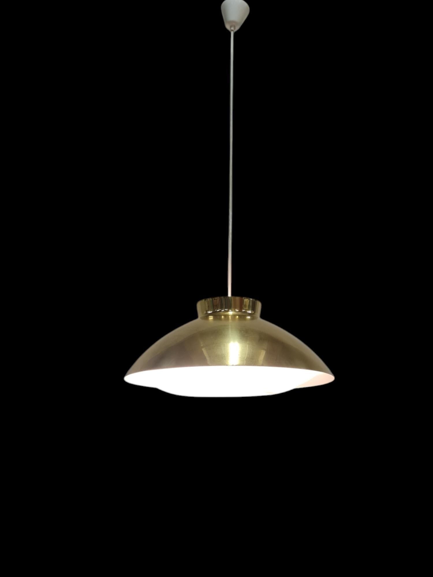 Mid-20th Century Mid-Century Lisa Johansson-Papé Brass Ceiling Pendant model 61-368, Orno 1950s For Sale