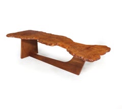 Vintage Mid-Century Live Edge Coffee Table in the Style of Nakashima