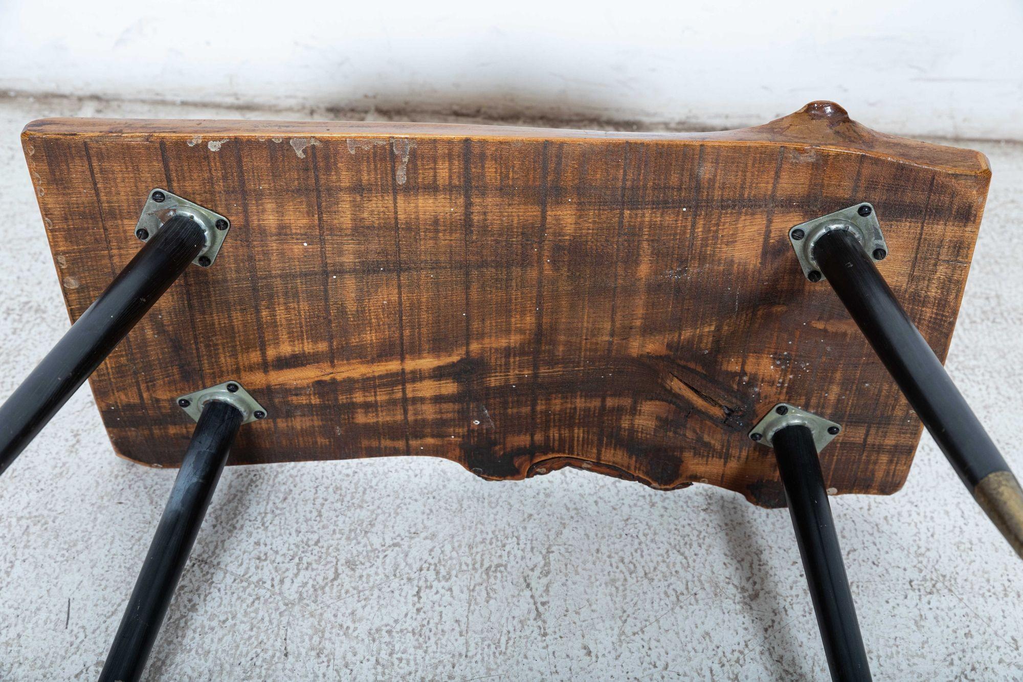 Mid Century Live Edge Teak Coffee Table For Sale 9