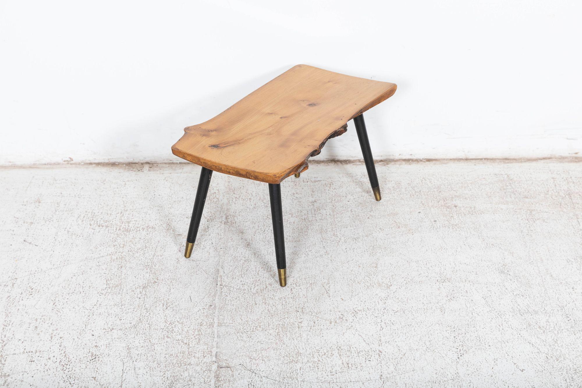 Mid Century Live Edge Teak Coffee Table For Sale 2