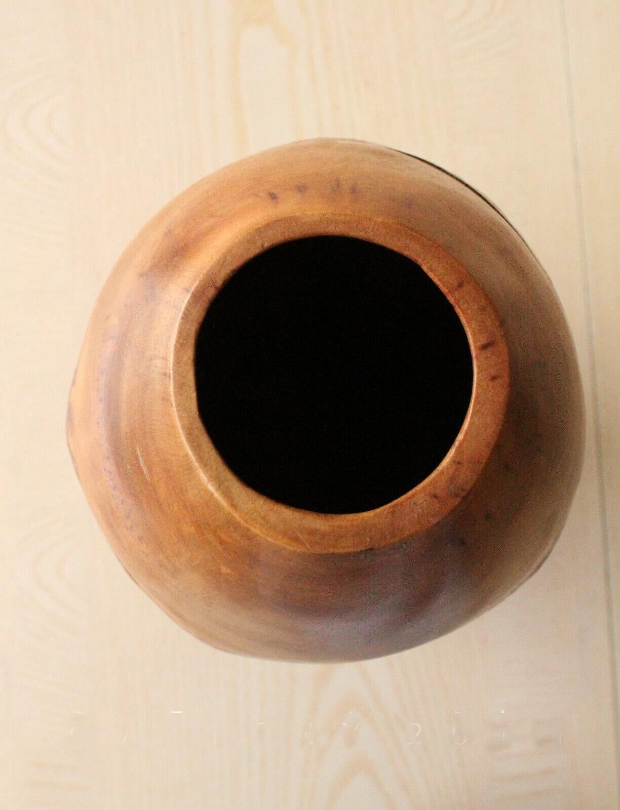 Carved Mid Century LIVE-EDGE VASE! Original Wood Pottery 1950s Abstract After Nakashima For Sale