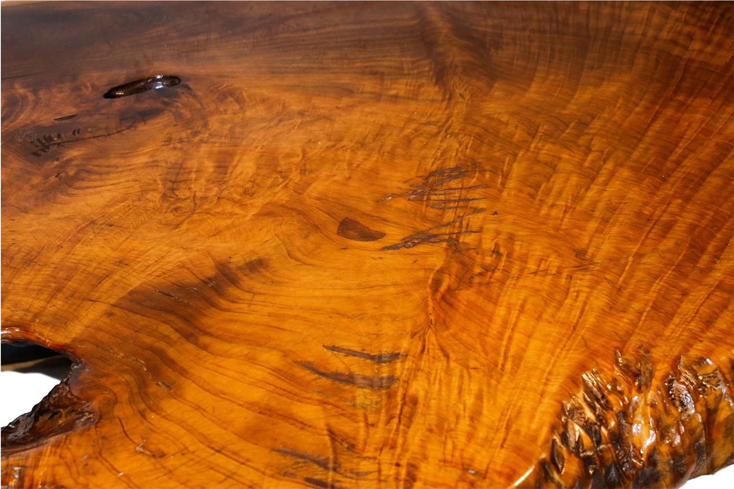 Mid-Century Modern Midcentury Live Edge Wood Tree Slab Coffee Table