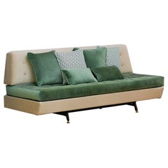 Mid Century living room sofa bed in Dedar fabric