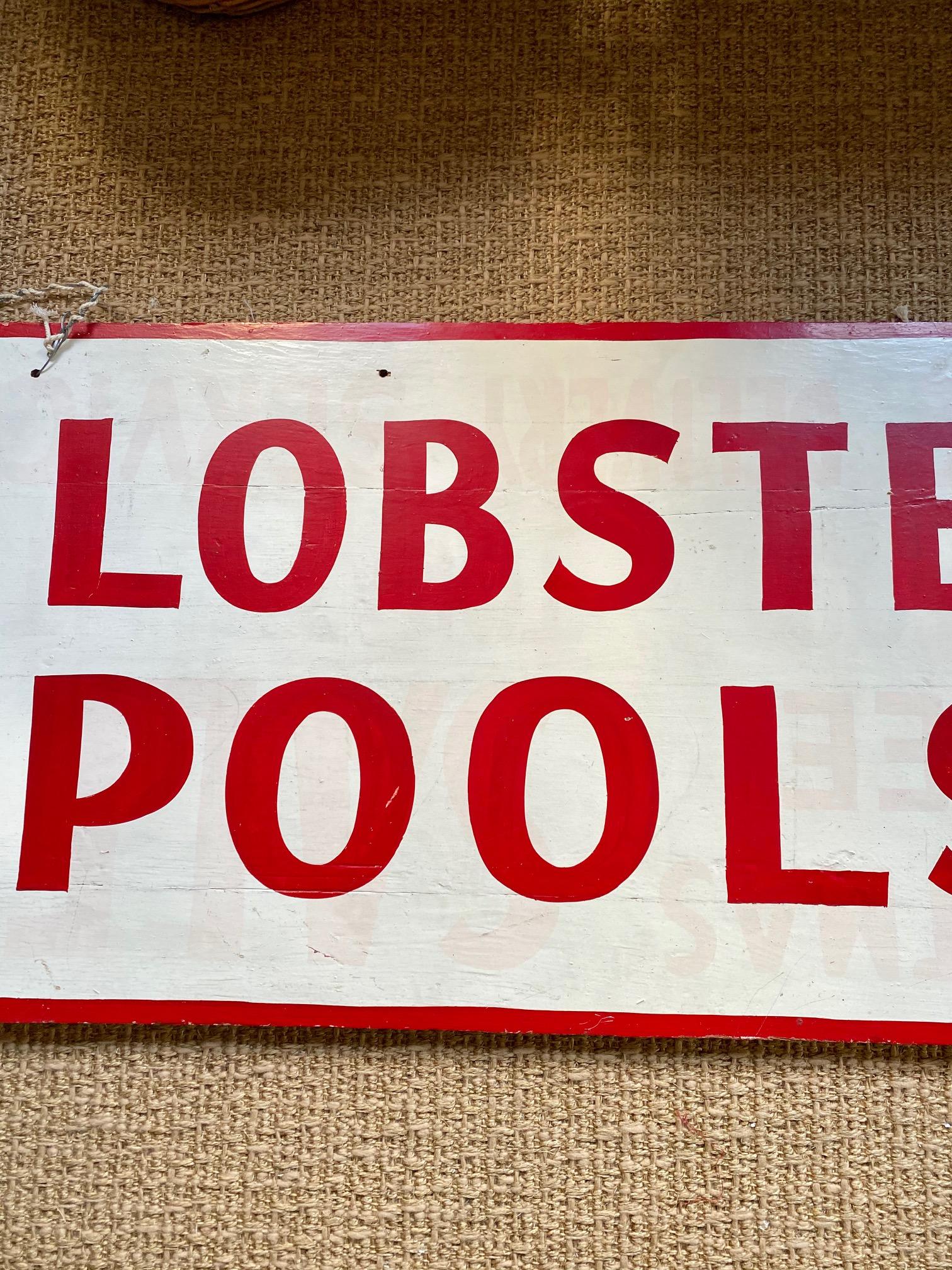 Mid-Century Modern Midcentury Lobster Pools Trade Sign