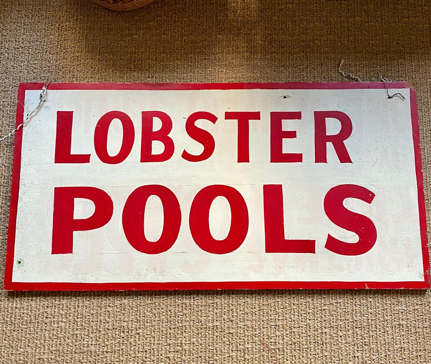 American Midcentury Lobster Pools Trade Sign