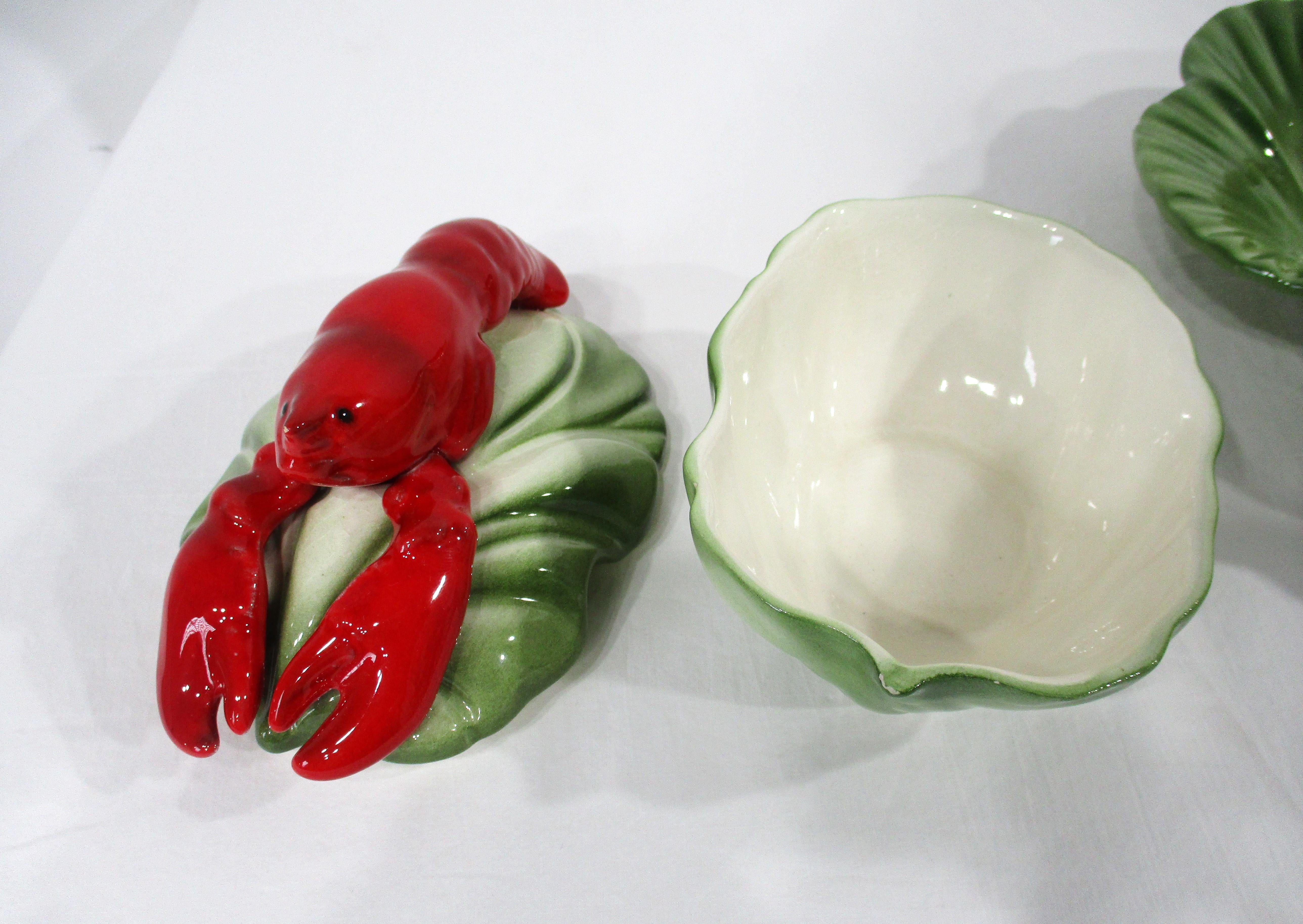 Bols à sauce pour fruits de mer à homard Brad Keeler des années 1950  California Pottery en vente 1