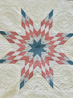 Mid-Century Lone Star Crib Quilt with Exceptional Hand Quilting