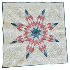 Mid-Century Lone Star Crib Quilt with Exceptional Hand Quilting