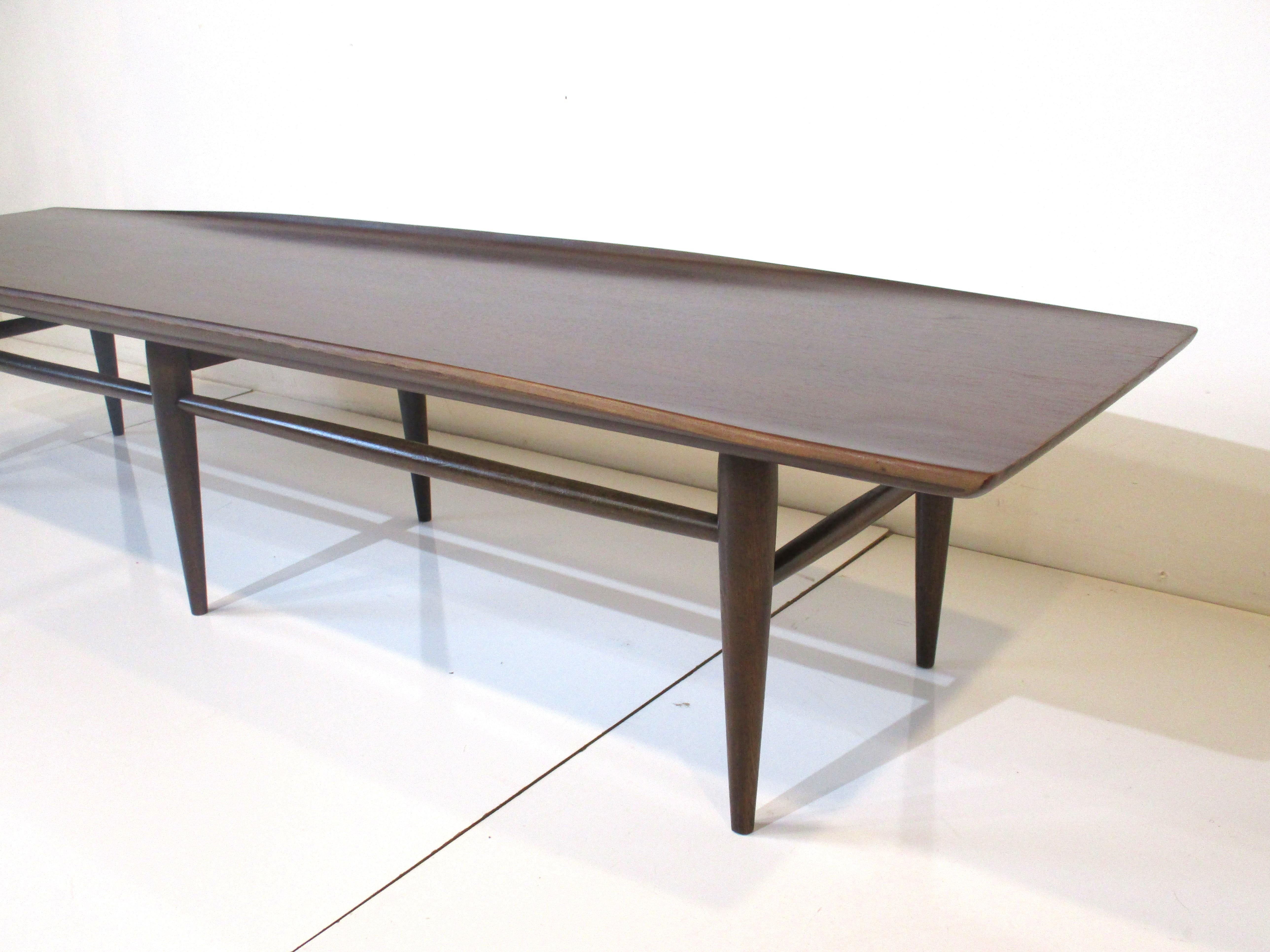 20th Century Mid Century Long Coffee Table for Drexel / Lane