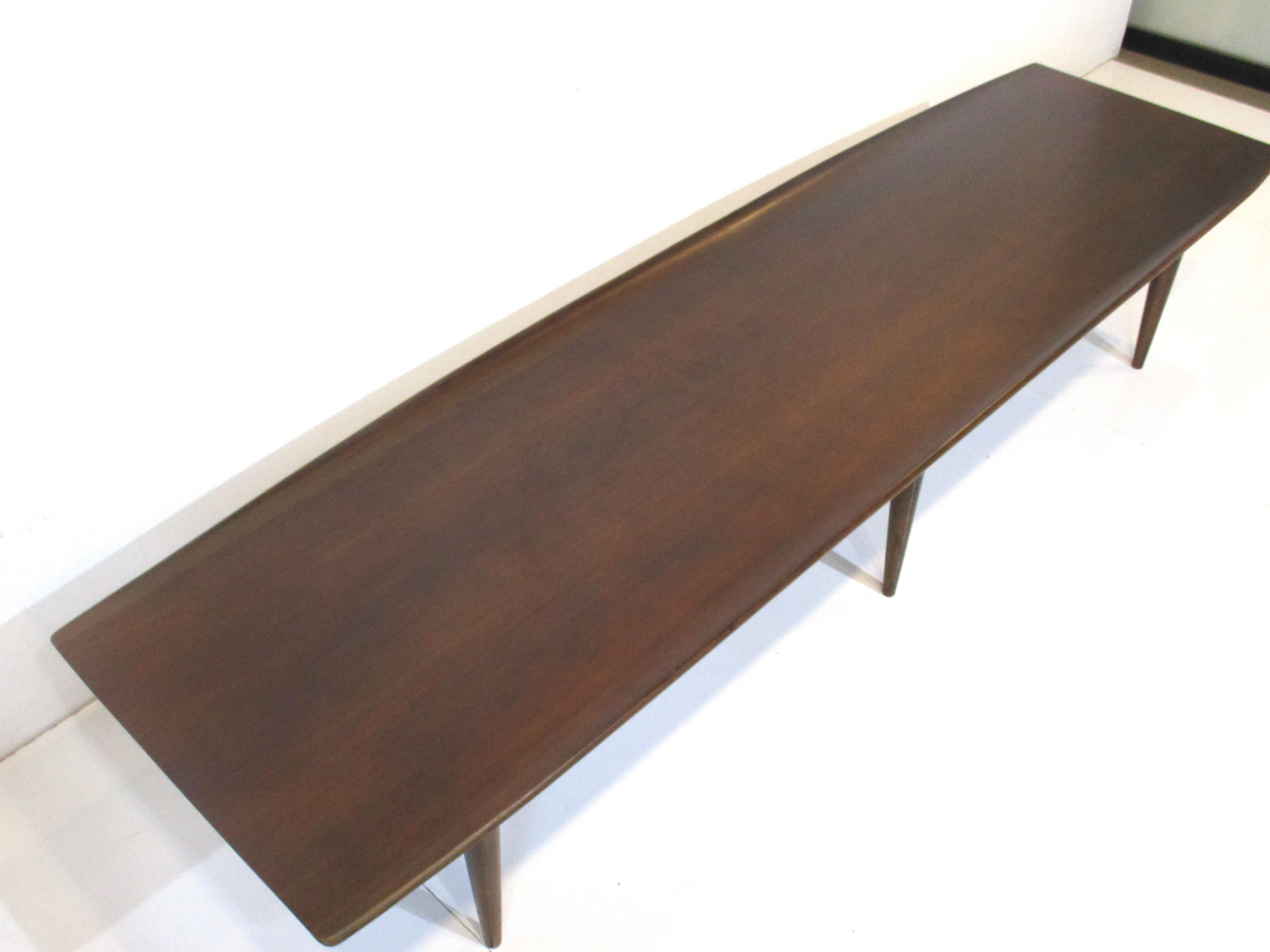 Wood Mid Century Long Coffee Table for Drexel / Lane