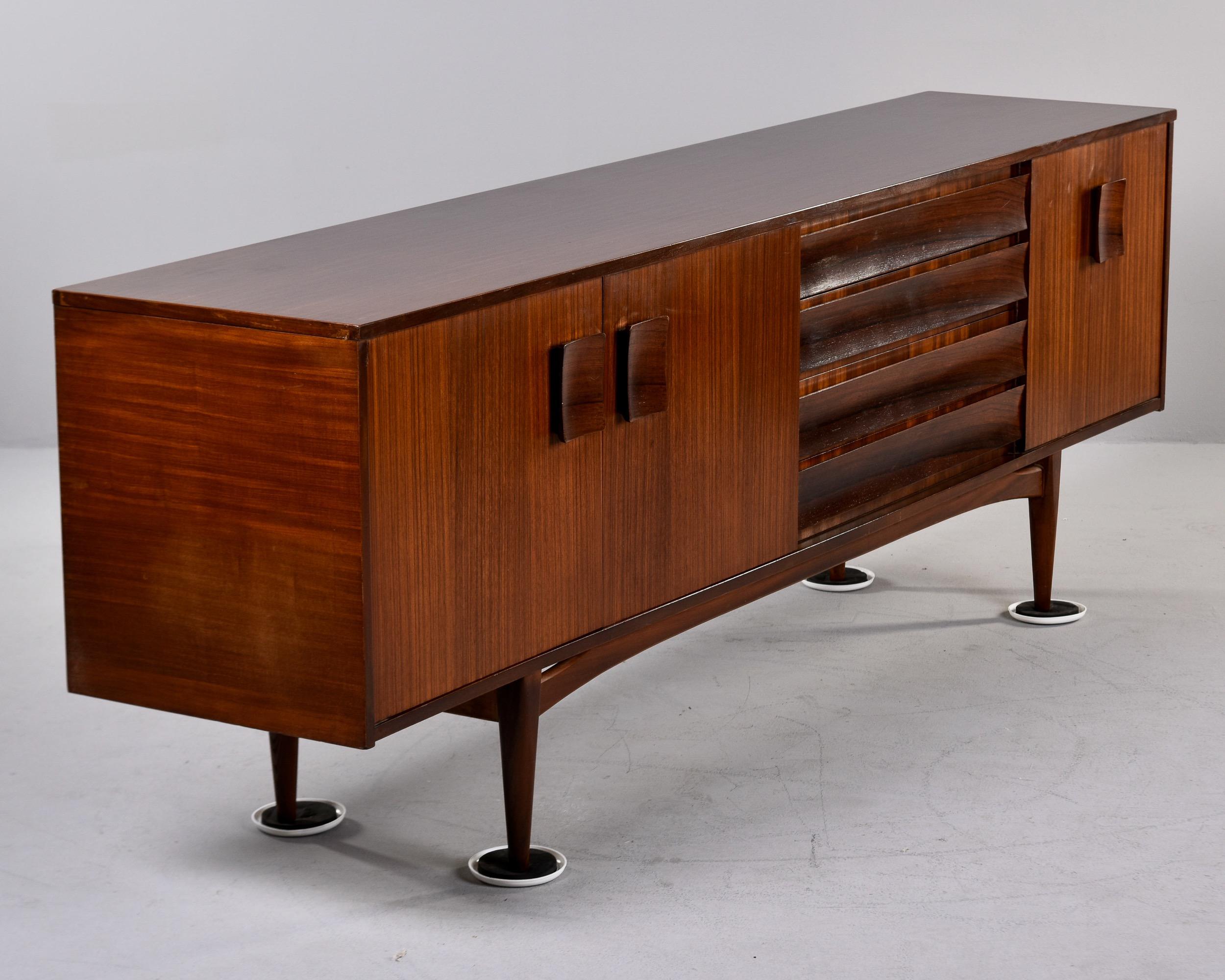 Mid Century Long Mahogany and Rosewood Credenza or Buffet by Grange of London For Sale 4