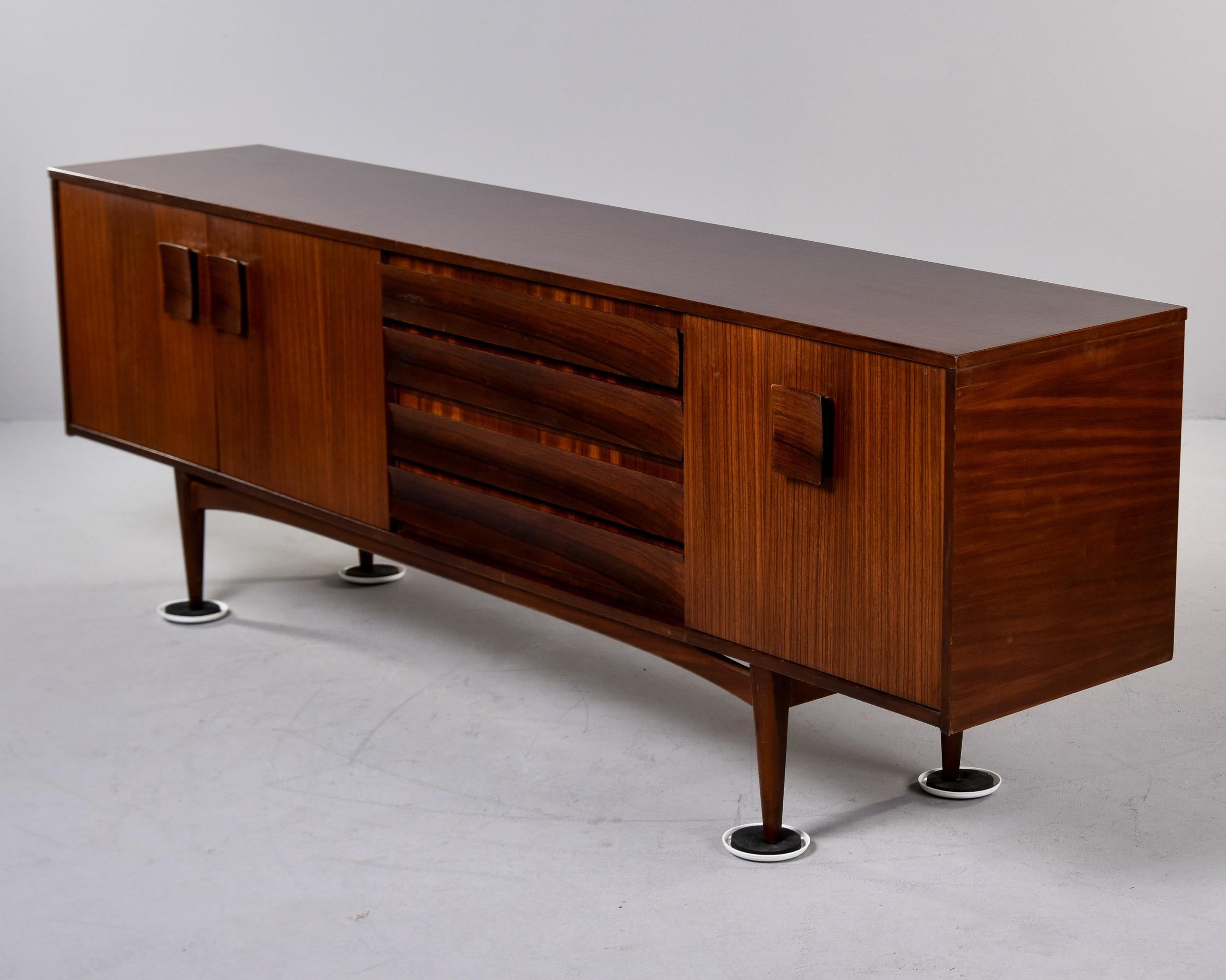 Mid Century Long Mahogany and Rosewood Credenza or Buffet by Grange of London For Sale 3