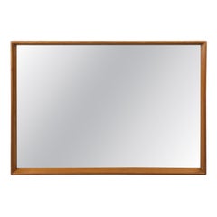 Miroir rectangulaire long du milieu du siècle avec cadre en érable