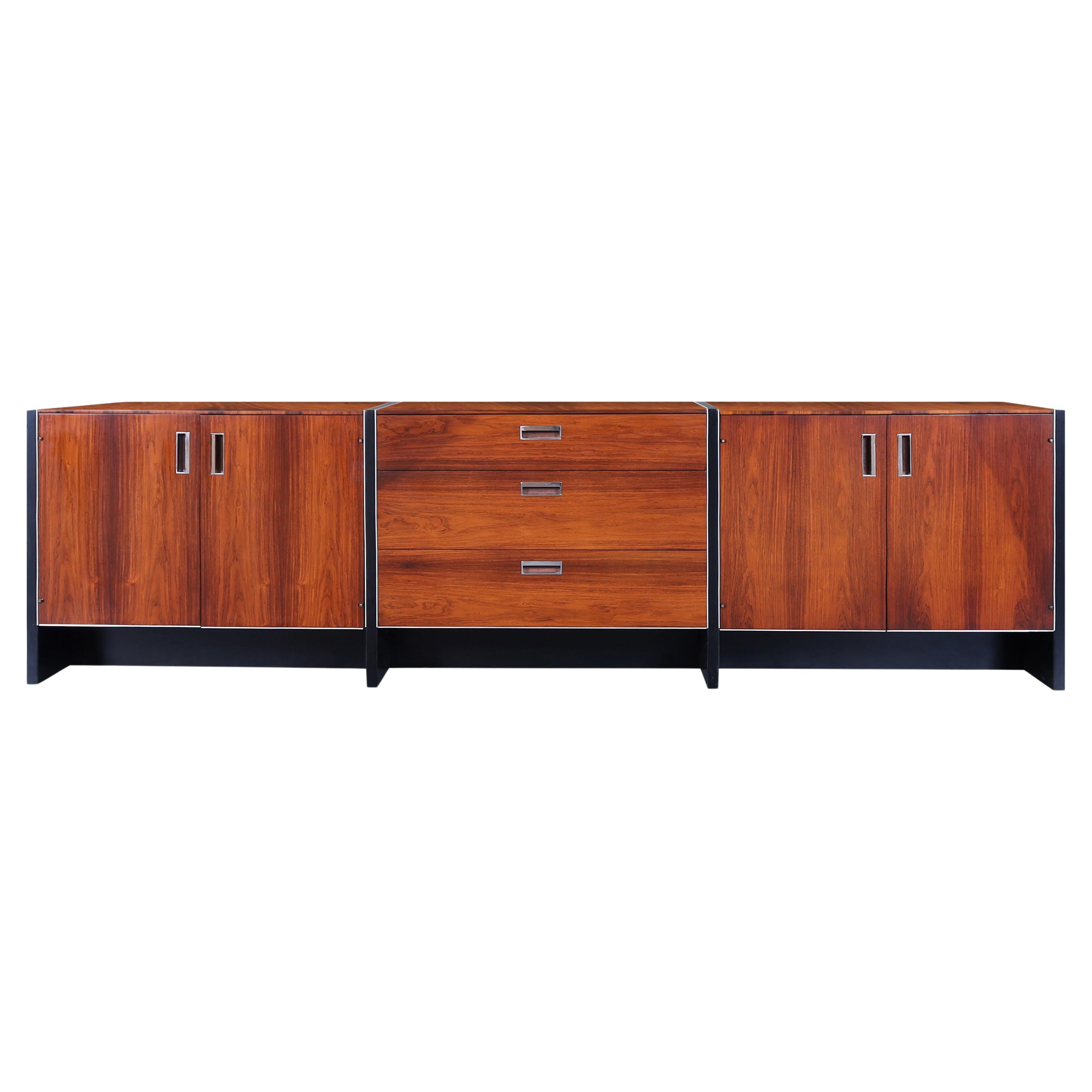 Mid-Century Long Rosewood Credenza by Robert Baron for Glenn of California For Sale