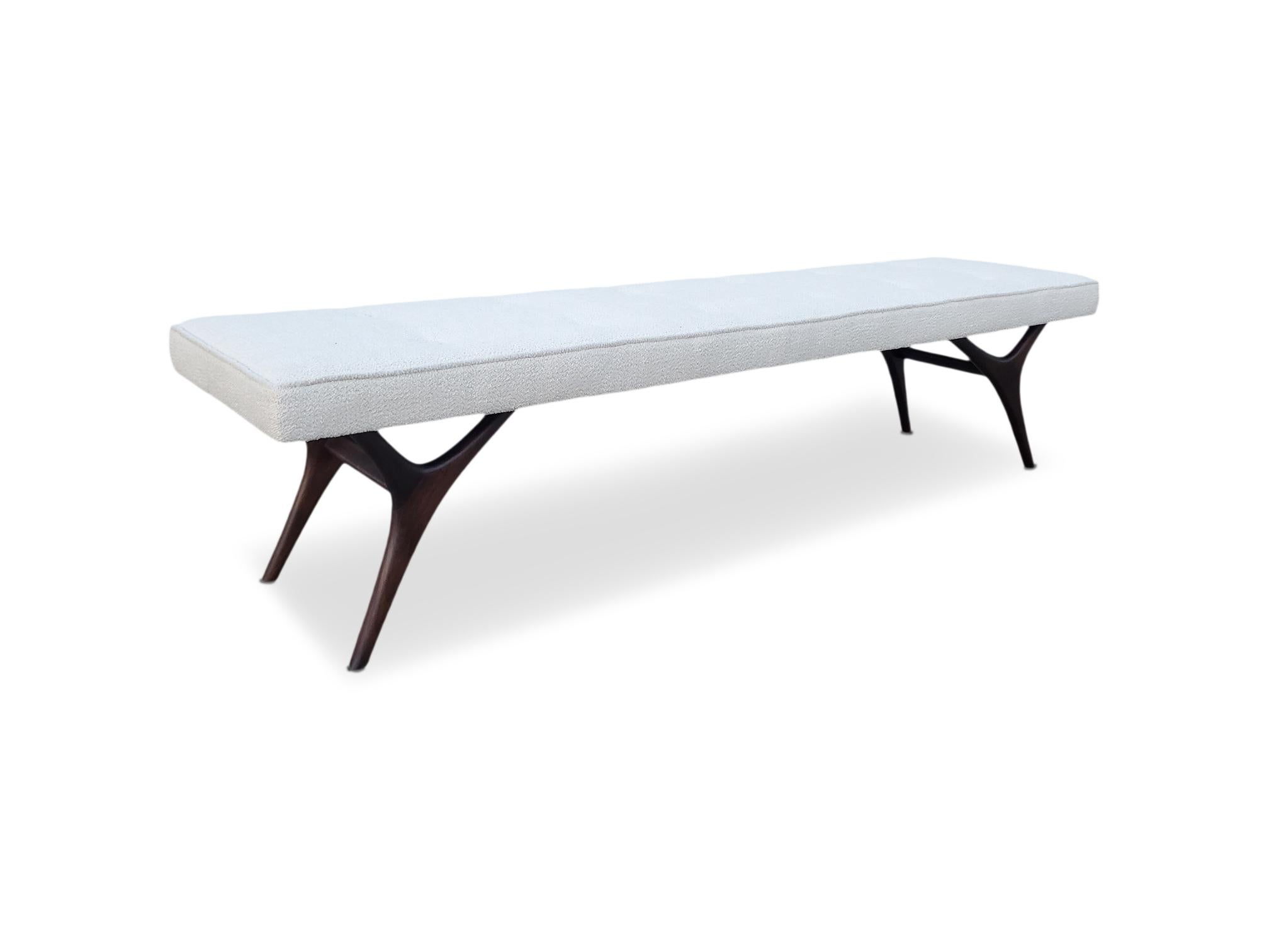 Mid Century Long Sculpted Bench For Sale 4