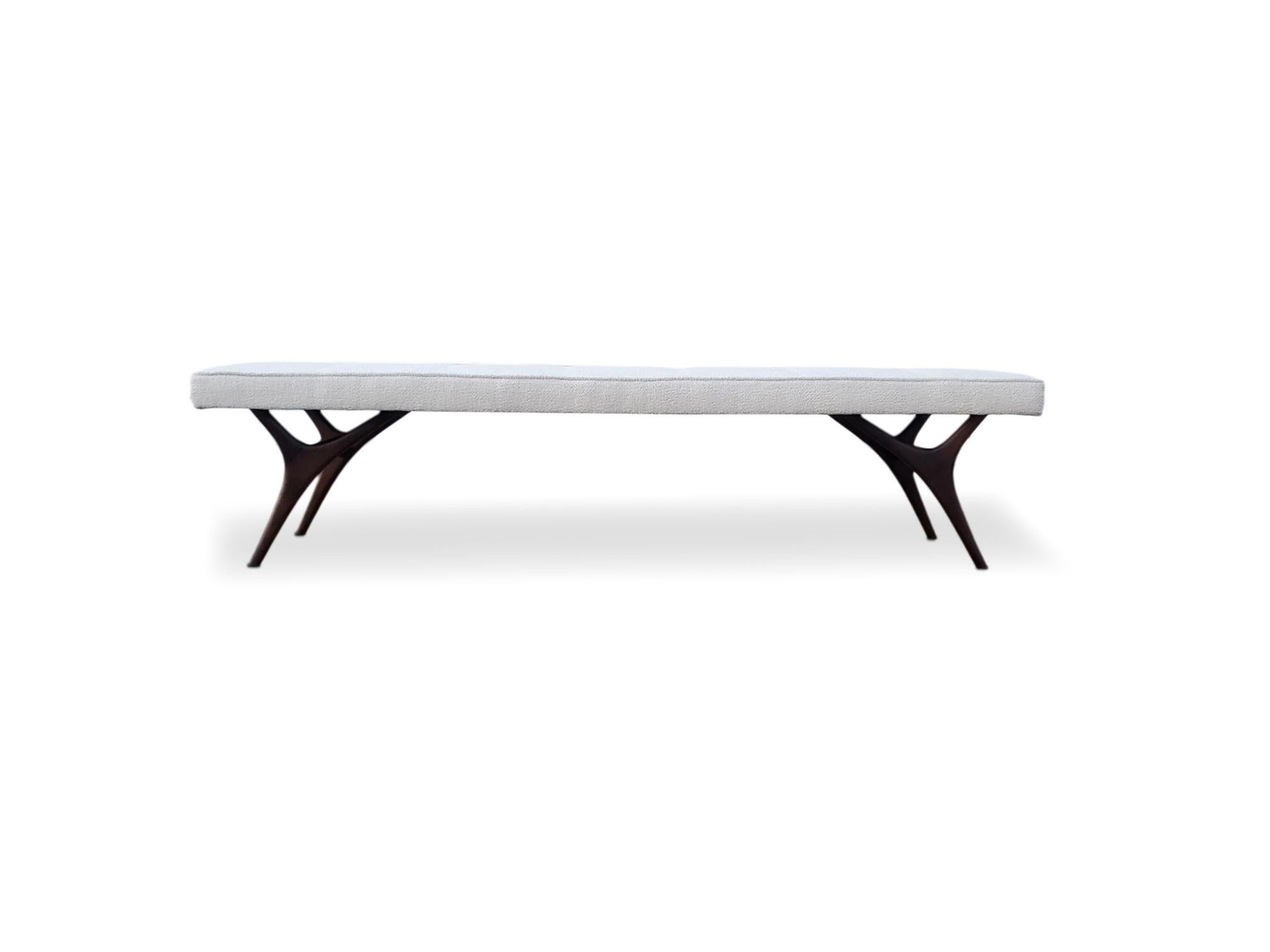 Mid Century Long Sculpted Bench 