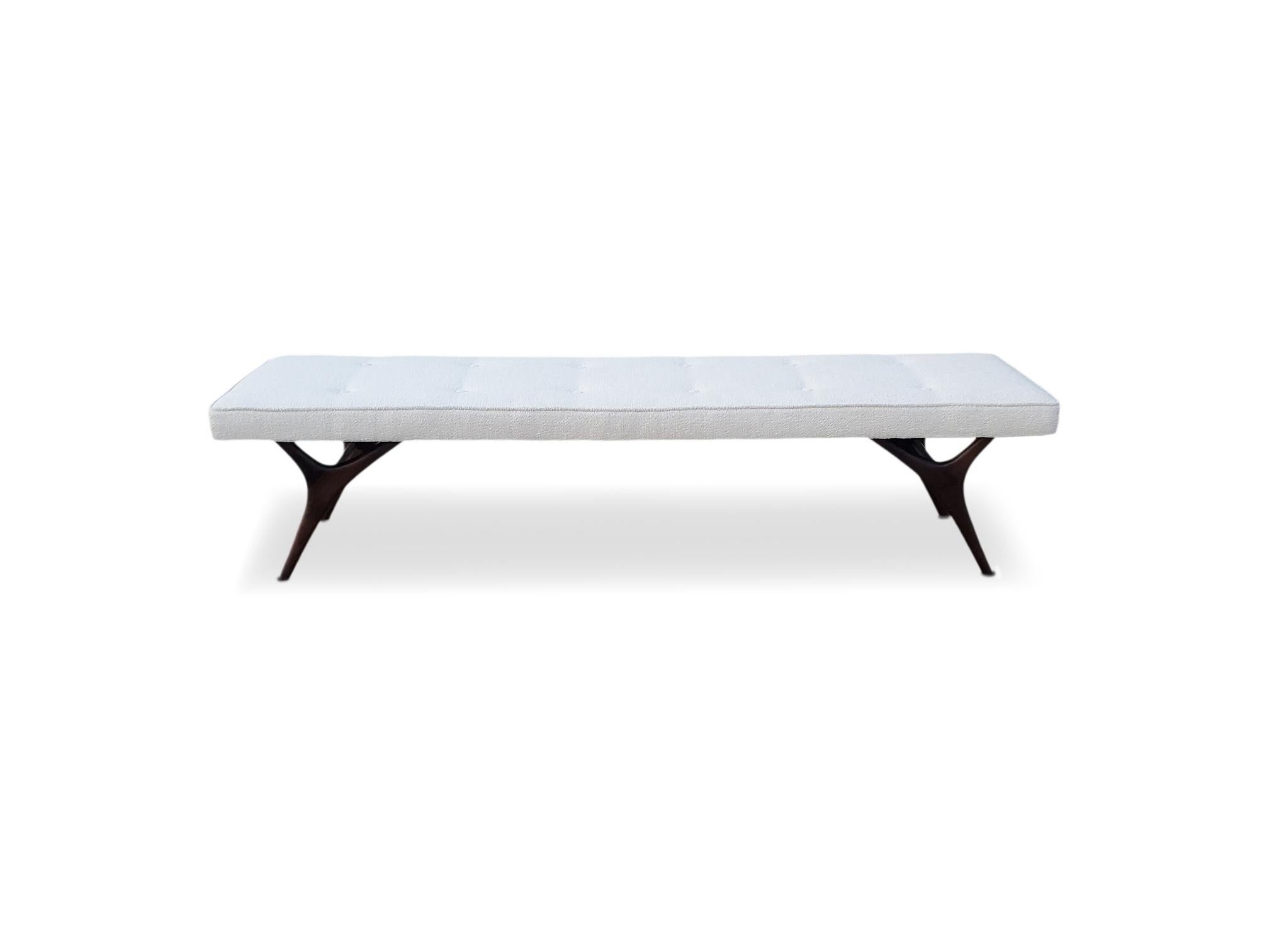 Mid-Century Modern Mid Century Long Sculpted Bench For Sale