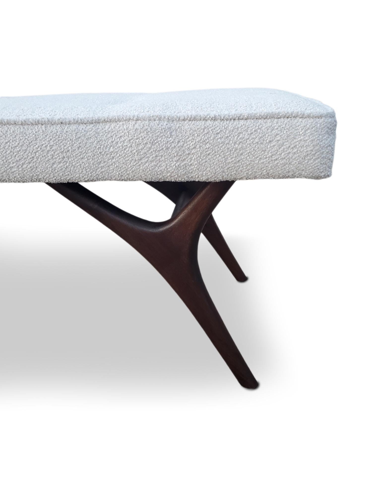 Mid Century Long Sculpted Bench For Sale 1