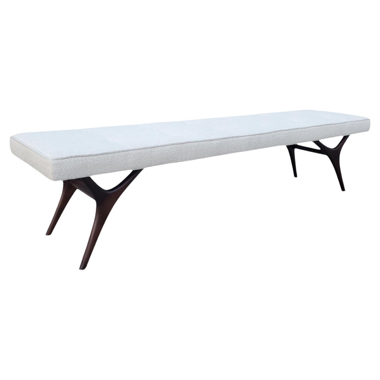 Mid Century Long Sculpted Bench