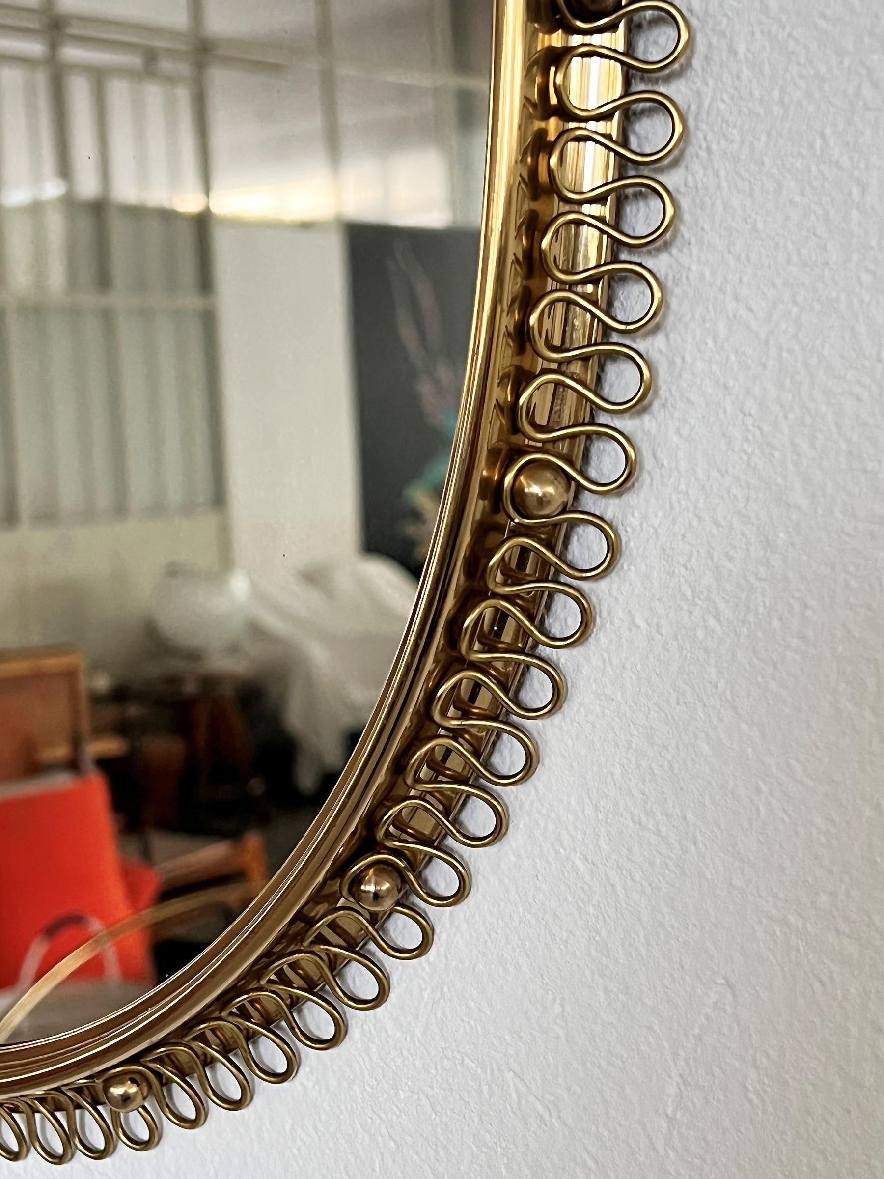 Midcentury Loop Wall Mirror in Brass by Josef Frank for Svenskt Tenn, 1960s 4