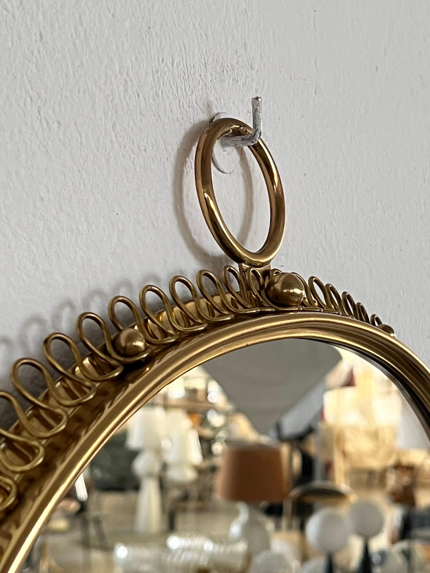 Midcentury Loop Wall Mirror in Brass by Josef Frank for Svenskt Tenn, 1960s 6