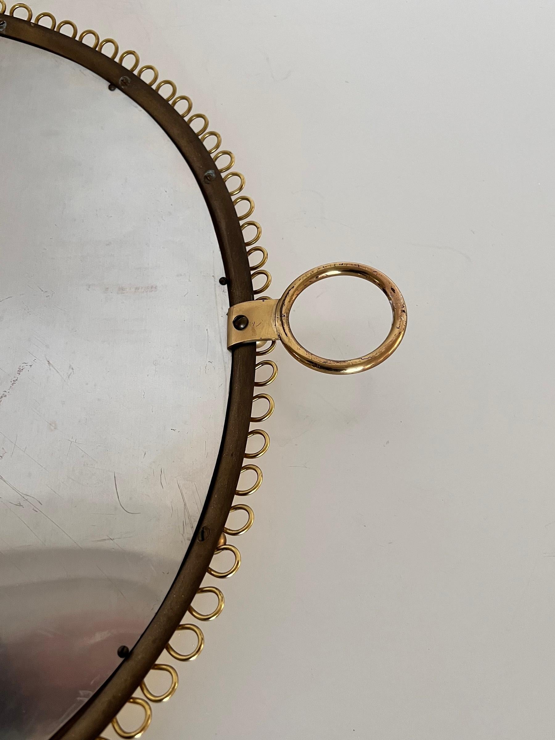 Midcentury Loop Wall Mirror in Brass by Josef Frank for Svenskt Tenn, 1960s 8