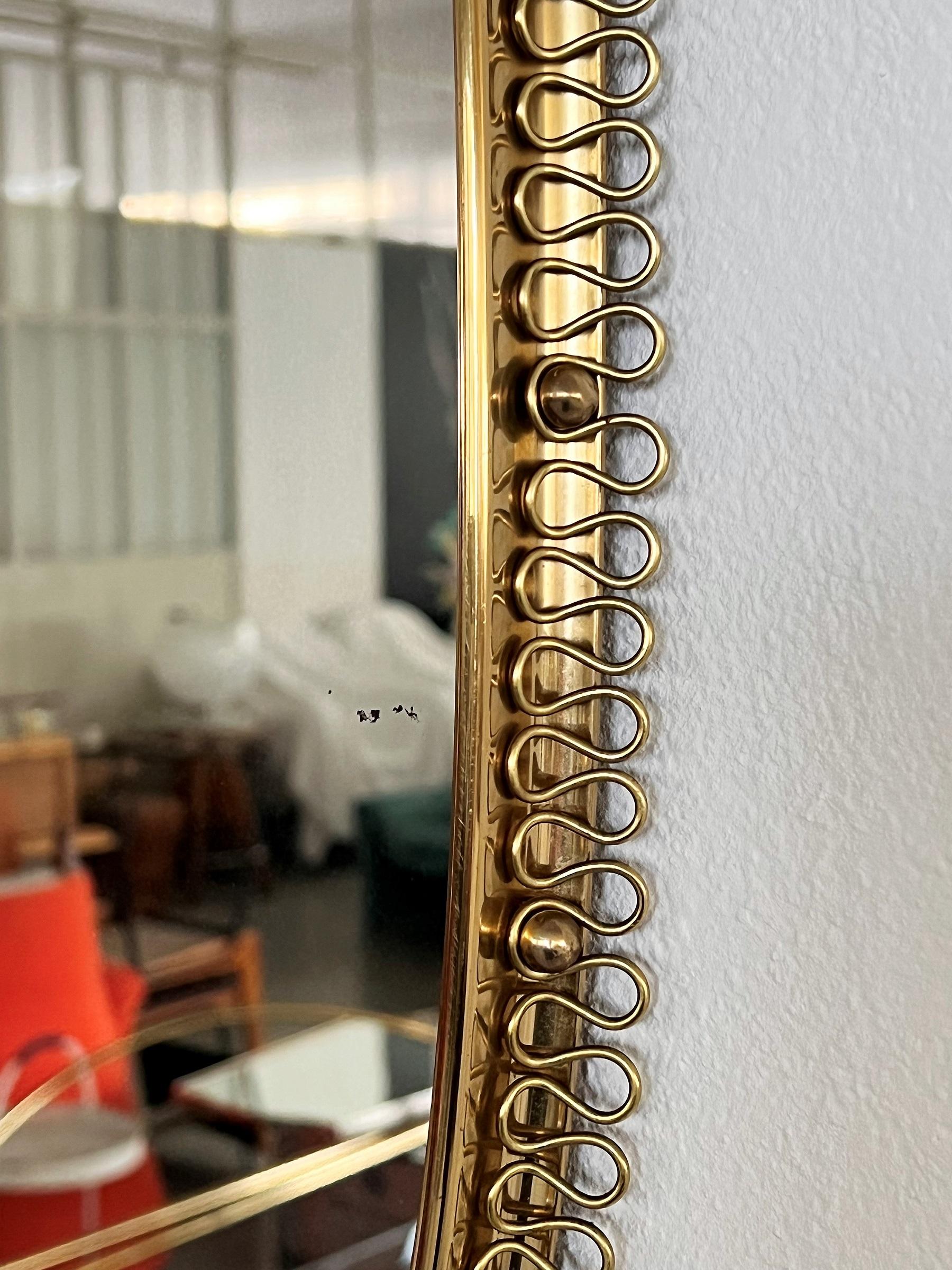 Midcentury Loop Wall Mirror in Brass by Josef Frank for Svenskt Tenn, 1960s 3