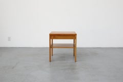 Mid-Century Lotos Werkkunst Pecan Side Table or Night Stand with Drawer
