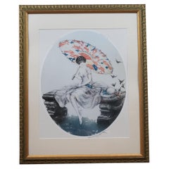 Louis Icart Parasol Lithographie Art Deco Lady Paris 1928