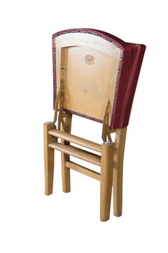 Chaise pliante en cuir rouge Louis Rastetter & Sons 'The Solid Kumfort', milieu de siècle