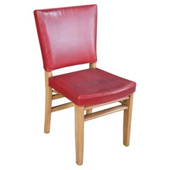 Chaise pliante en cuir rouge Louis Rastetter & Sons 'The Solid Kumfort', milieu de siècle