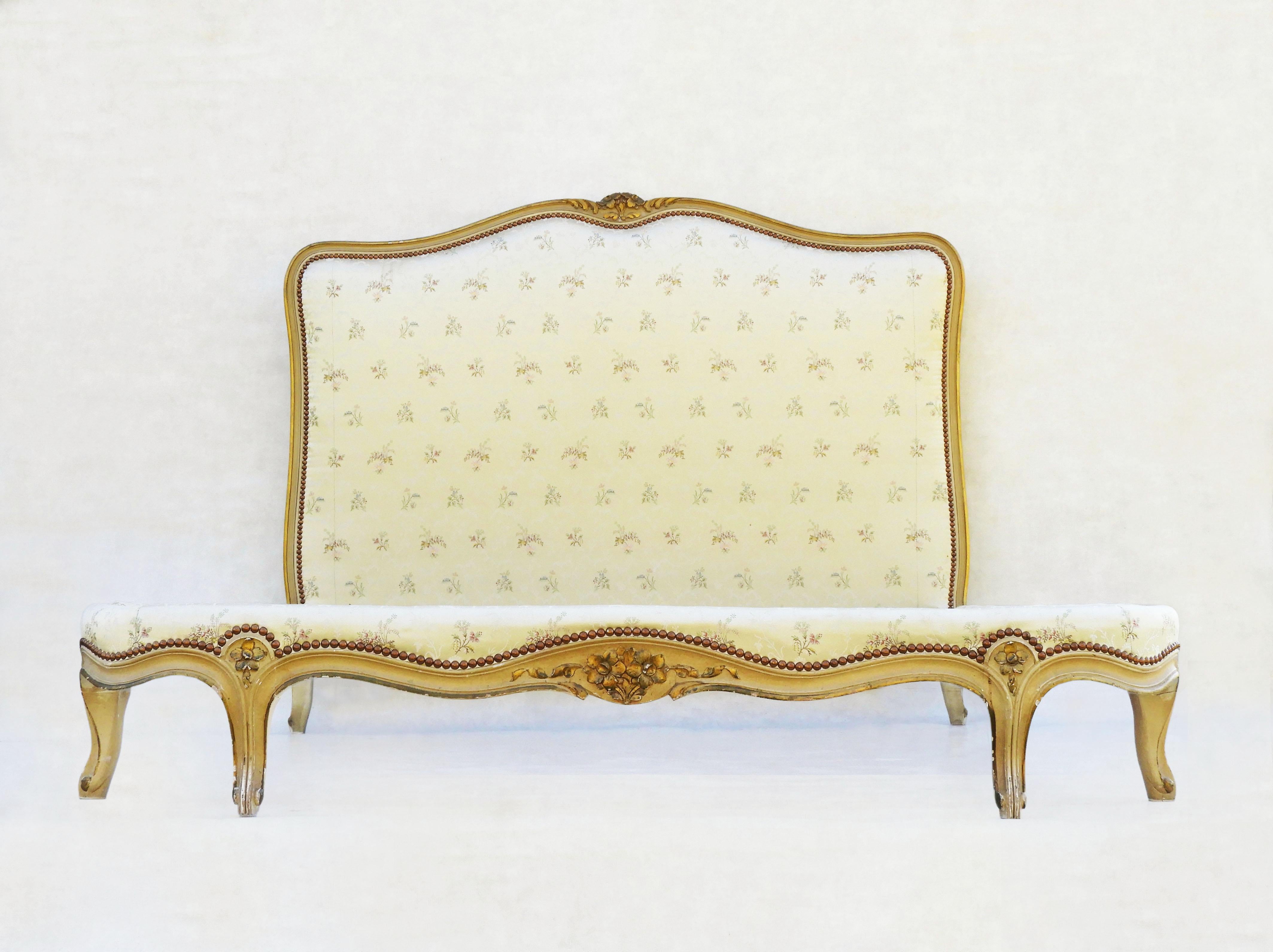 Mid Century Louis XV Revival Bed c1950s Paris
€1,595.00

Gorgeous ‘one of a kind’ Louis XV Revival double bed from 1950s Paris.

A specially commissioned footless bed in satin finish upholstery on a painted wooden frame with gilded detailing. All