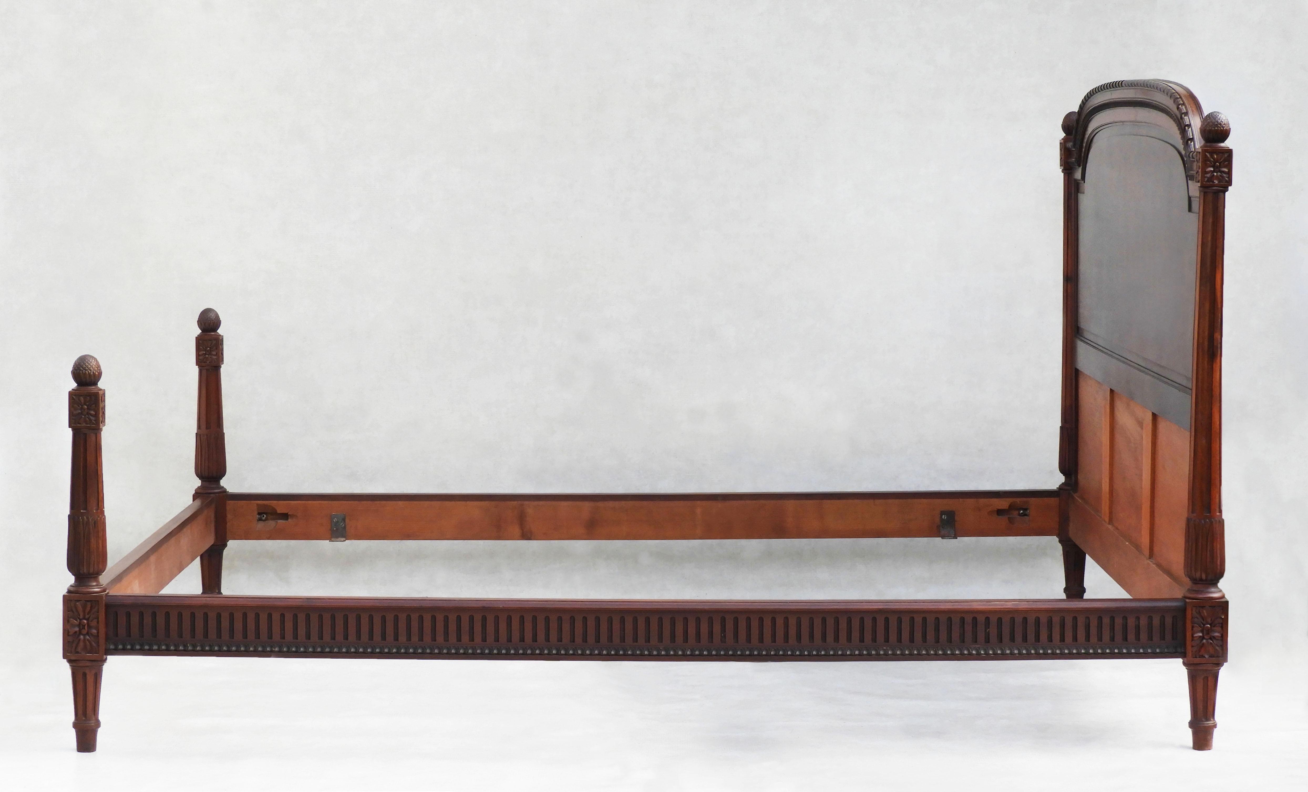 Carved Mid Century Louis XVI Four Post Bed EU King/UK King/US Queen