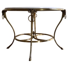 Used Mid Century Louis XVI Style Round Gilt Bronze Coffee Table Jansen Style