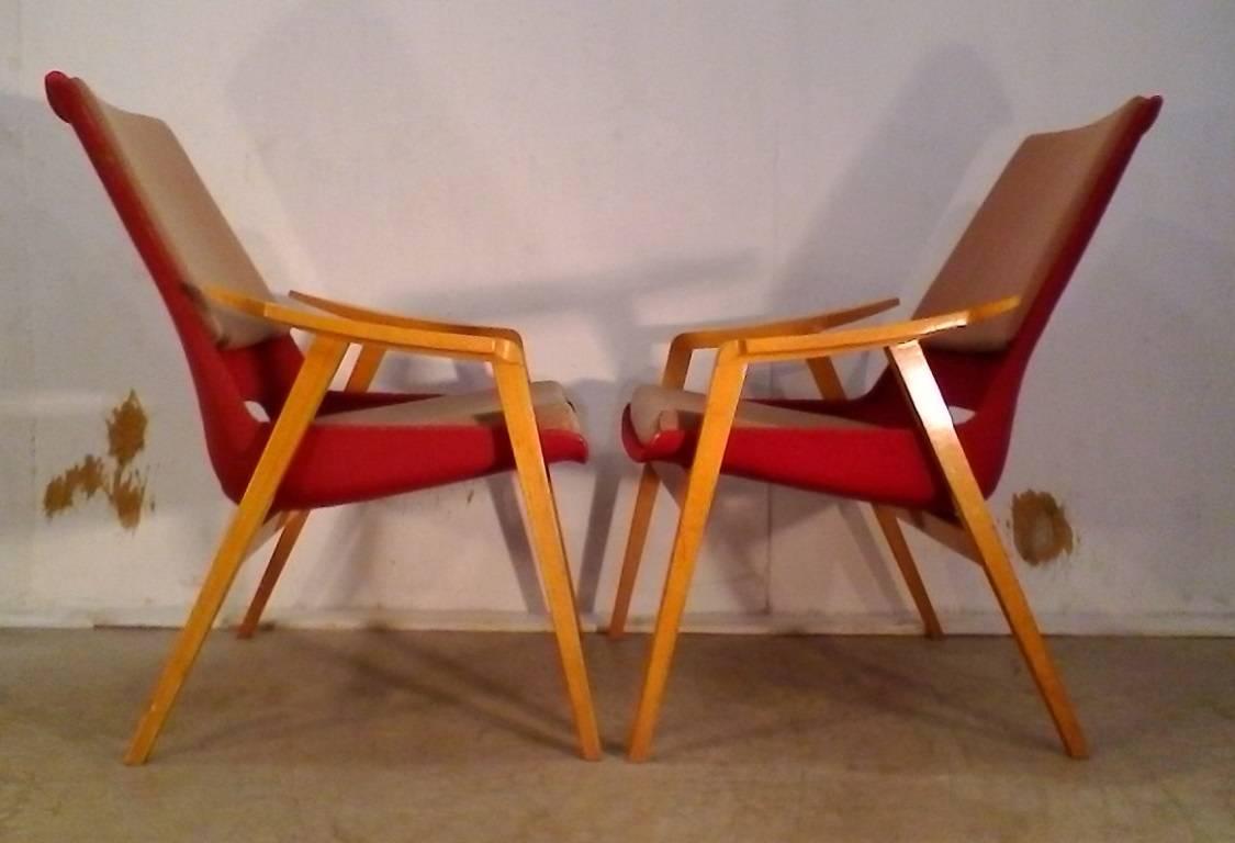 Czech Midcentury Lounge Armchairs by Miroslav Navratil, 1960s For Sale