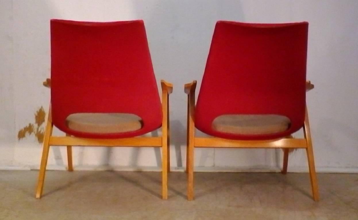 Midcentury Lounge Armchairs by Miroslav Navratil, 1960s In Good Condition For Sale In Praha, CZ