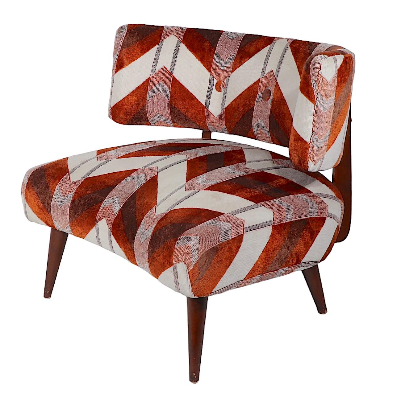 Upholstery Mid Century Lounge Chair after William Billy Haines  For Sale
