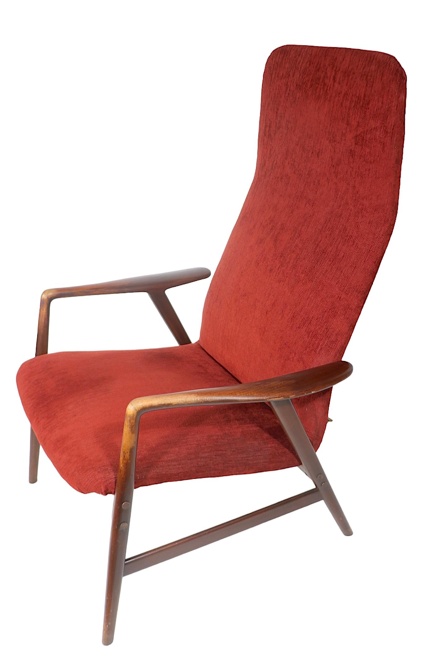 Danish Mid Century Lounge Chair and Ottoman by Alf Svensson for Fritz Hansen c. 1960's For Sale