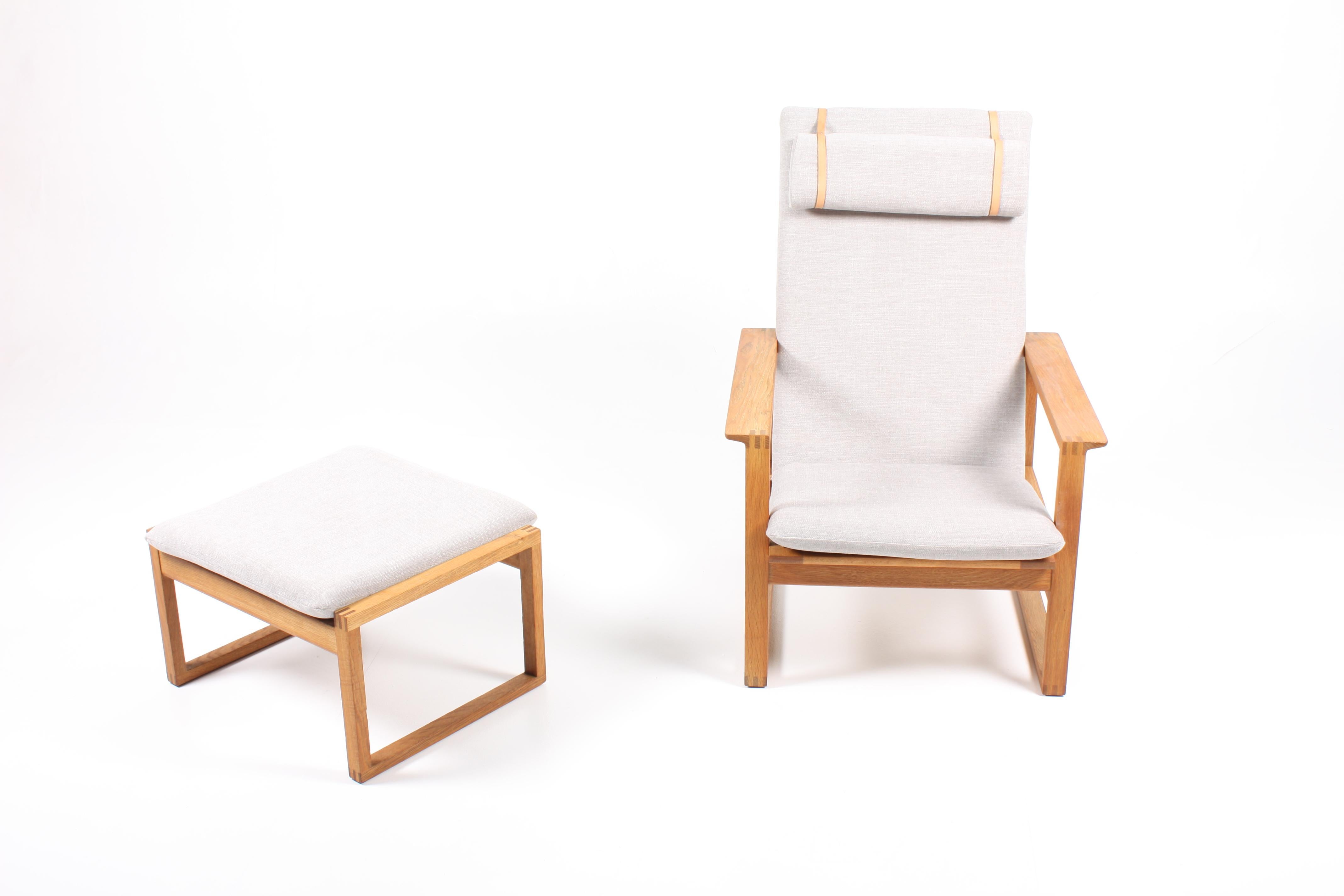 Midcentury Lounge Chair and Ottoman by Børge Mogensen, Danish, 1960s 4