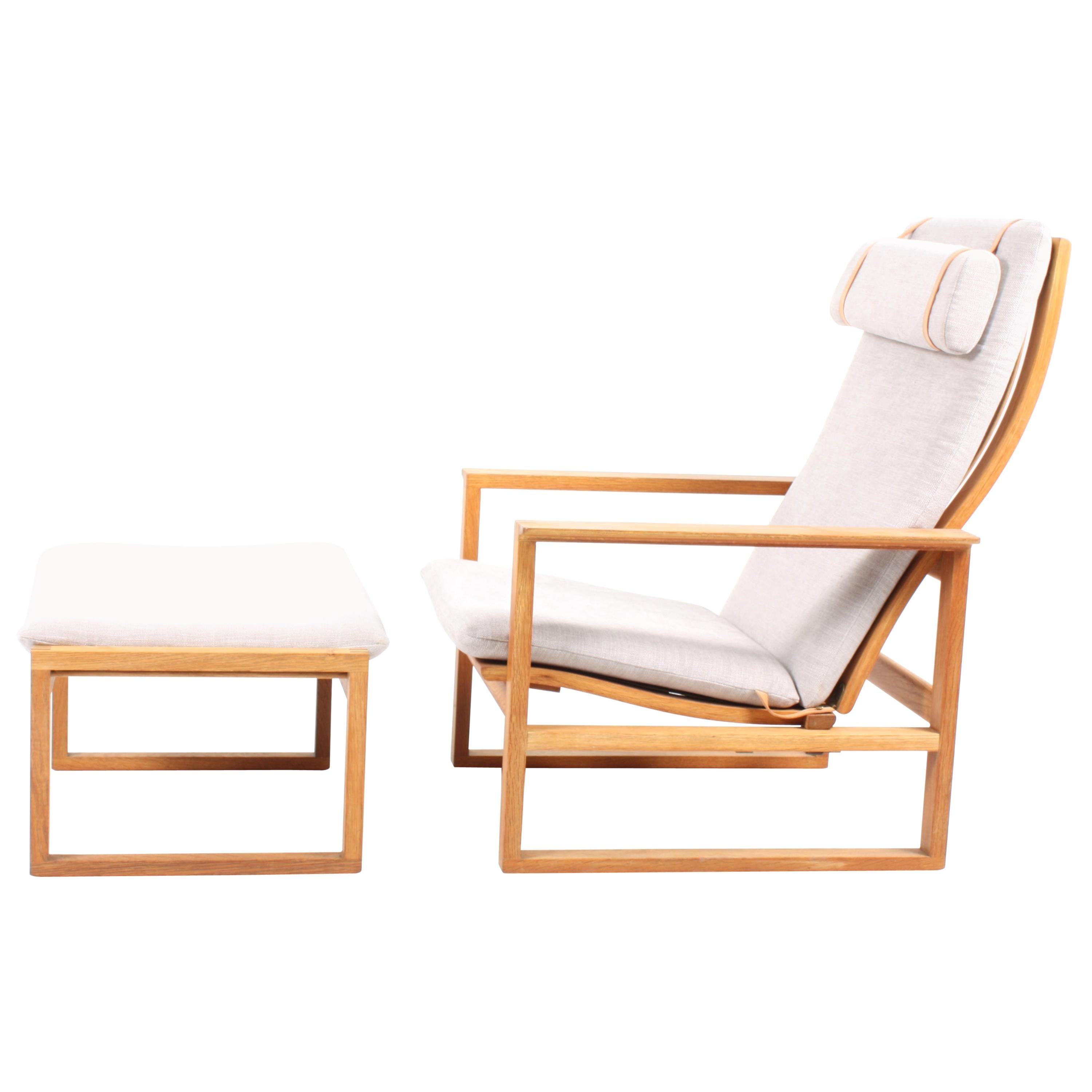 Midcentury Lounge Chair and Ottoman by Børge Mogensen, Danish, 1960s