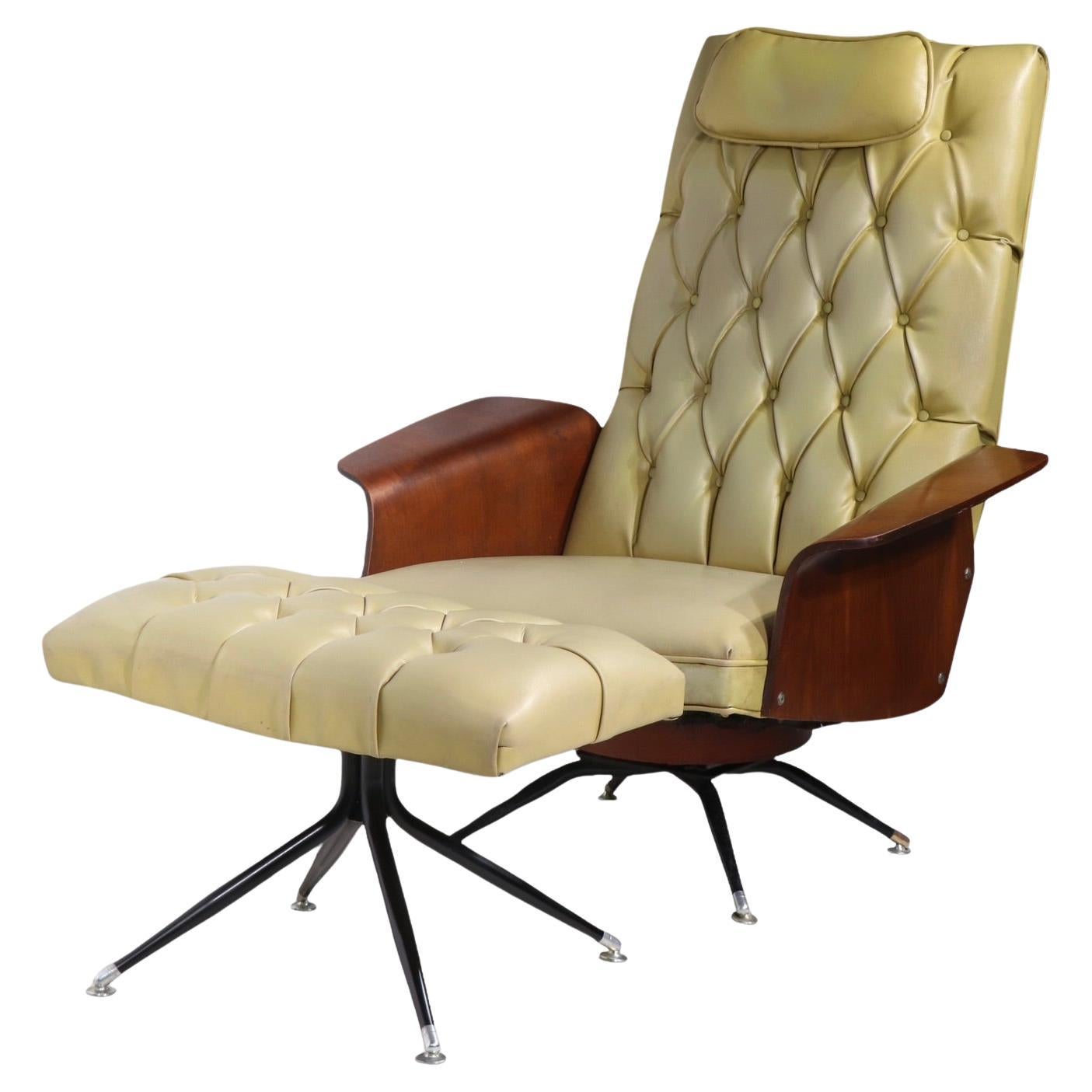 Mid Century Lounge Chair und Ottoman von Murphy Miller für Plycraft um 1950 im Angebot
