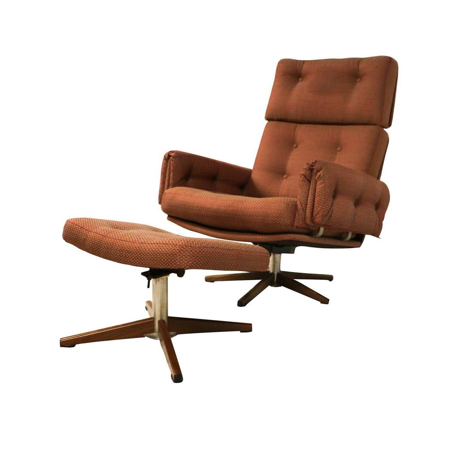 American Midcentury Lounge Chair and Ottoman