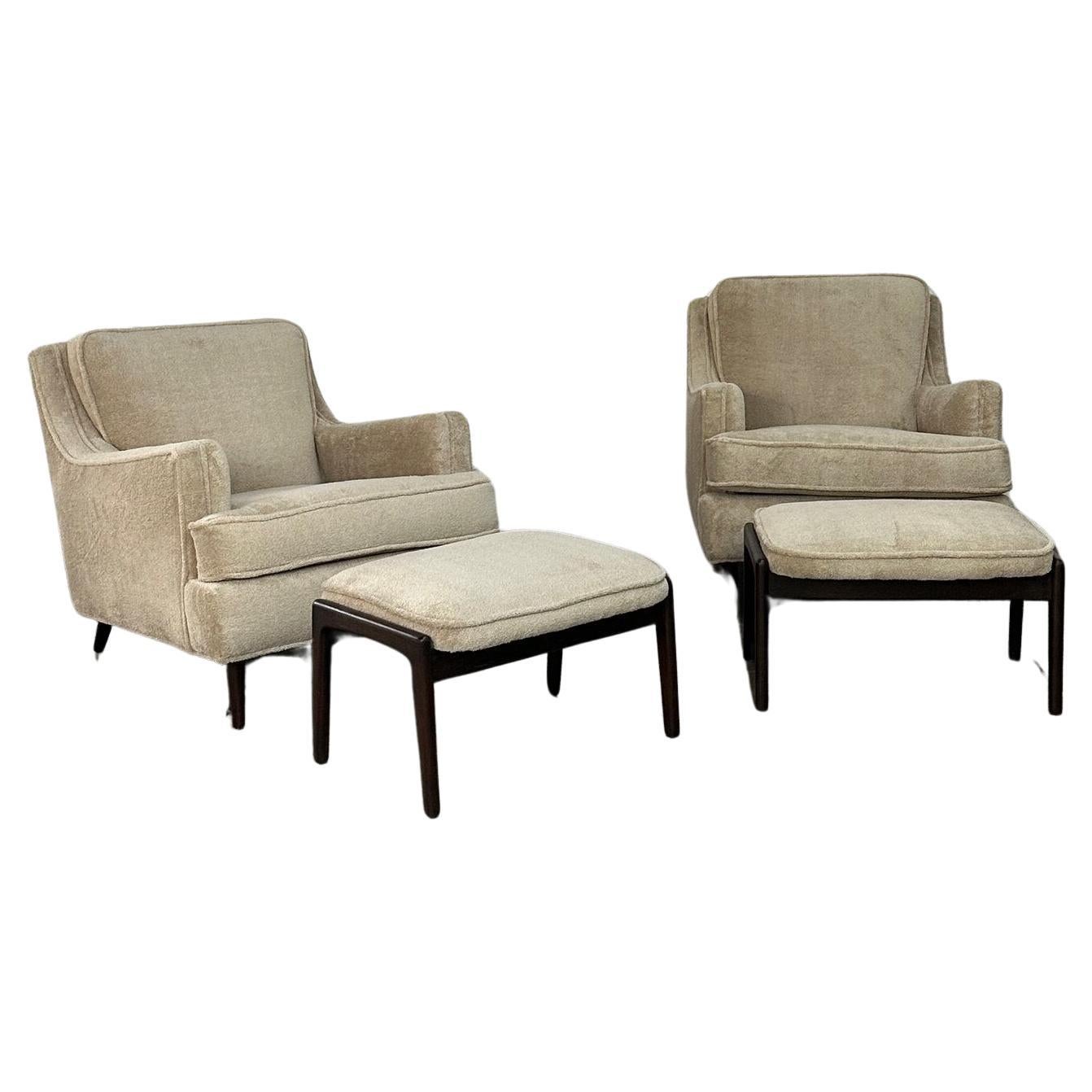 Mid century Lounge chair and Ottoman For Sale