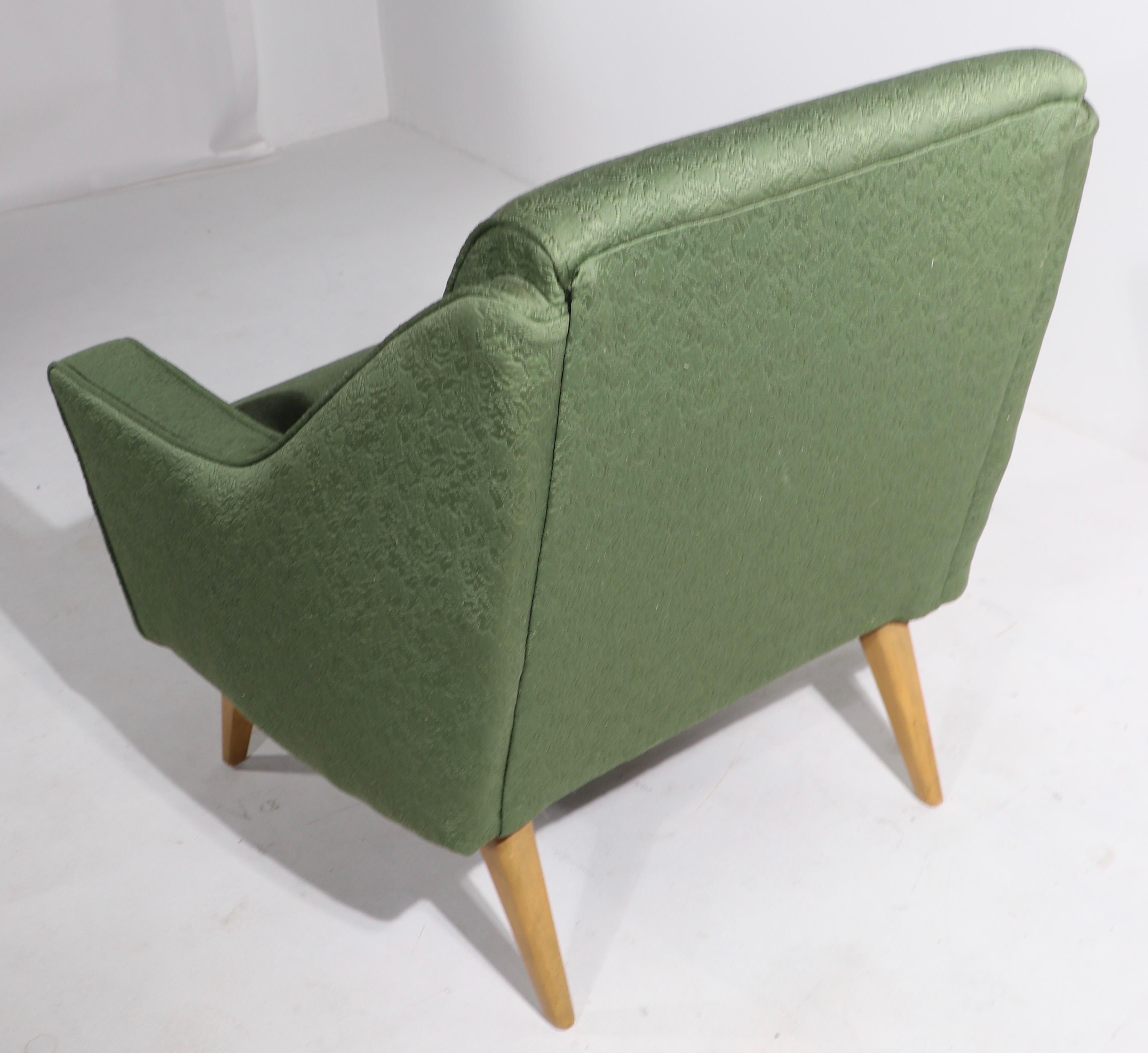 Upholstery Mid Century Lounge Chair Att. to Heywood Wakefield