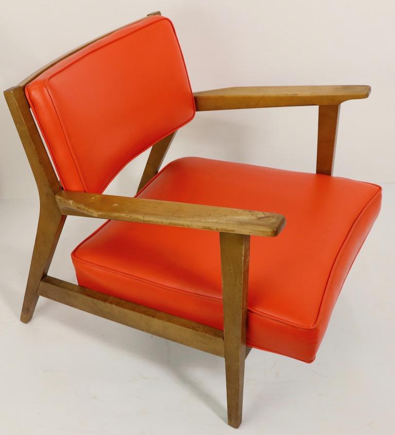 American Mid Century Lounge Chair Attributed to Gunlocke after Risom For Sale