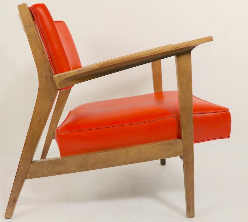 20th Century Mid Century Lounge Chair Attributed to Gunlocke after Risom For Sale