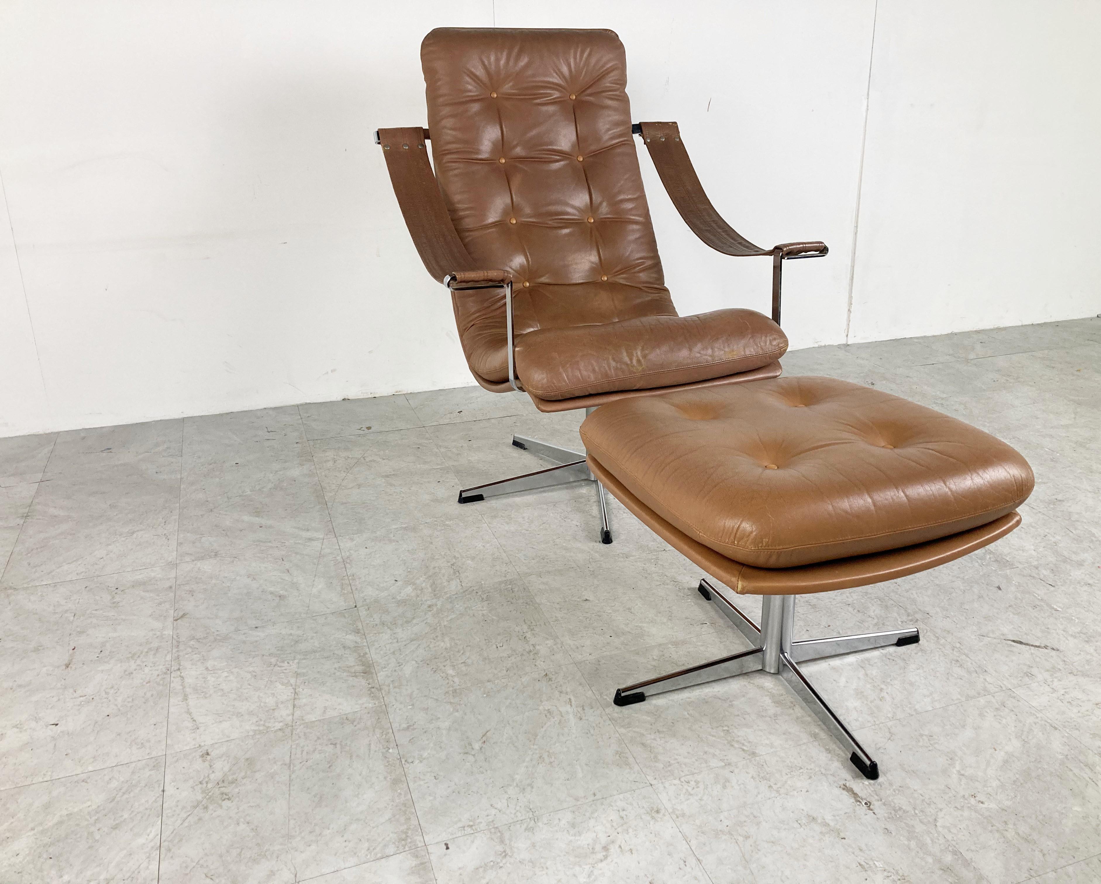 Belgian Mid Century Lounge Chair by Geoffrey Harcourt, 1960s For Sale