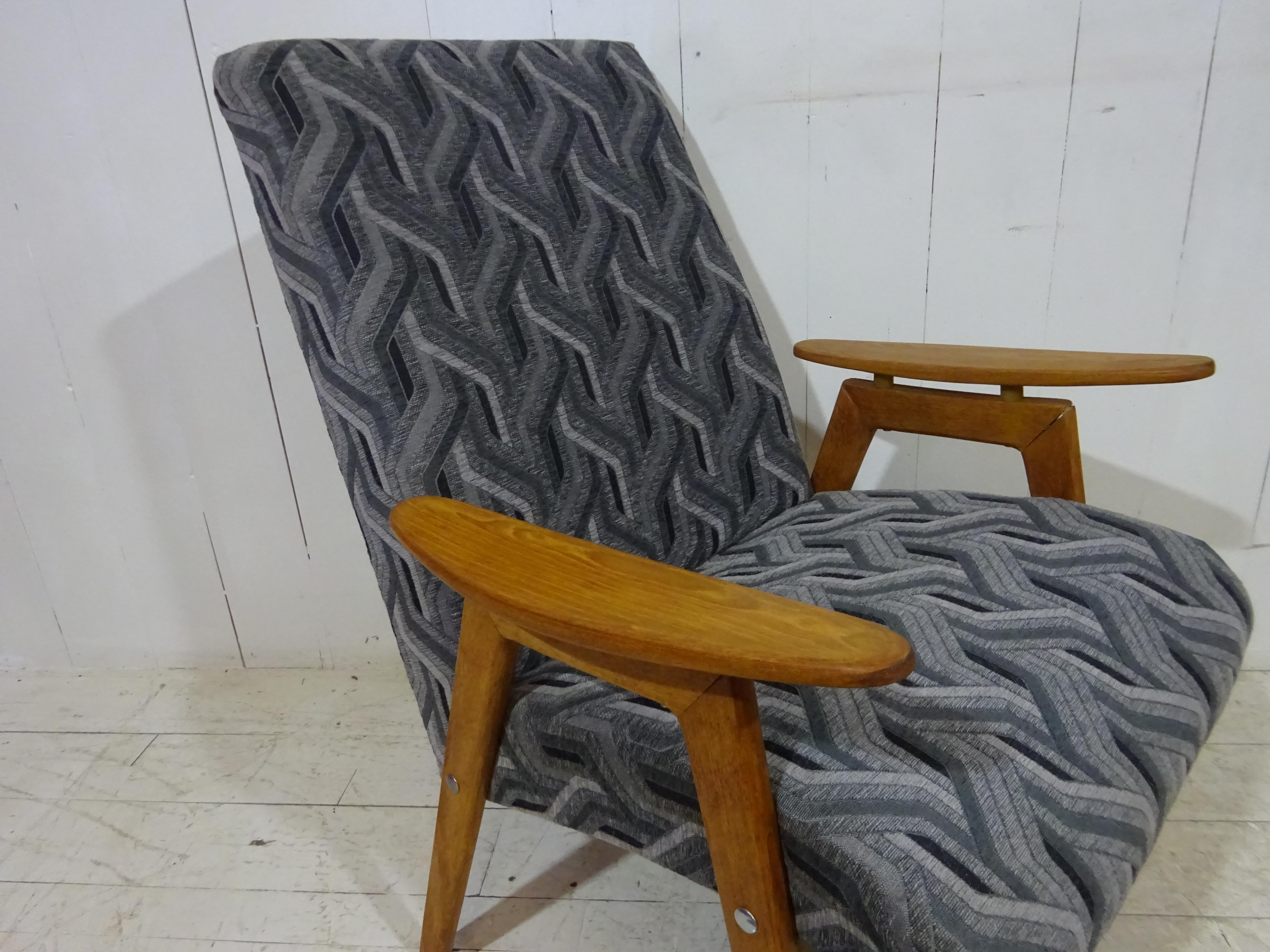 Czech Mid Century Lounge Chair by Smidek For Sale