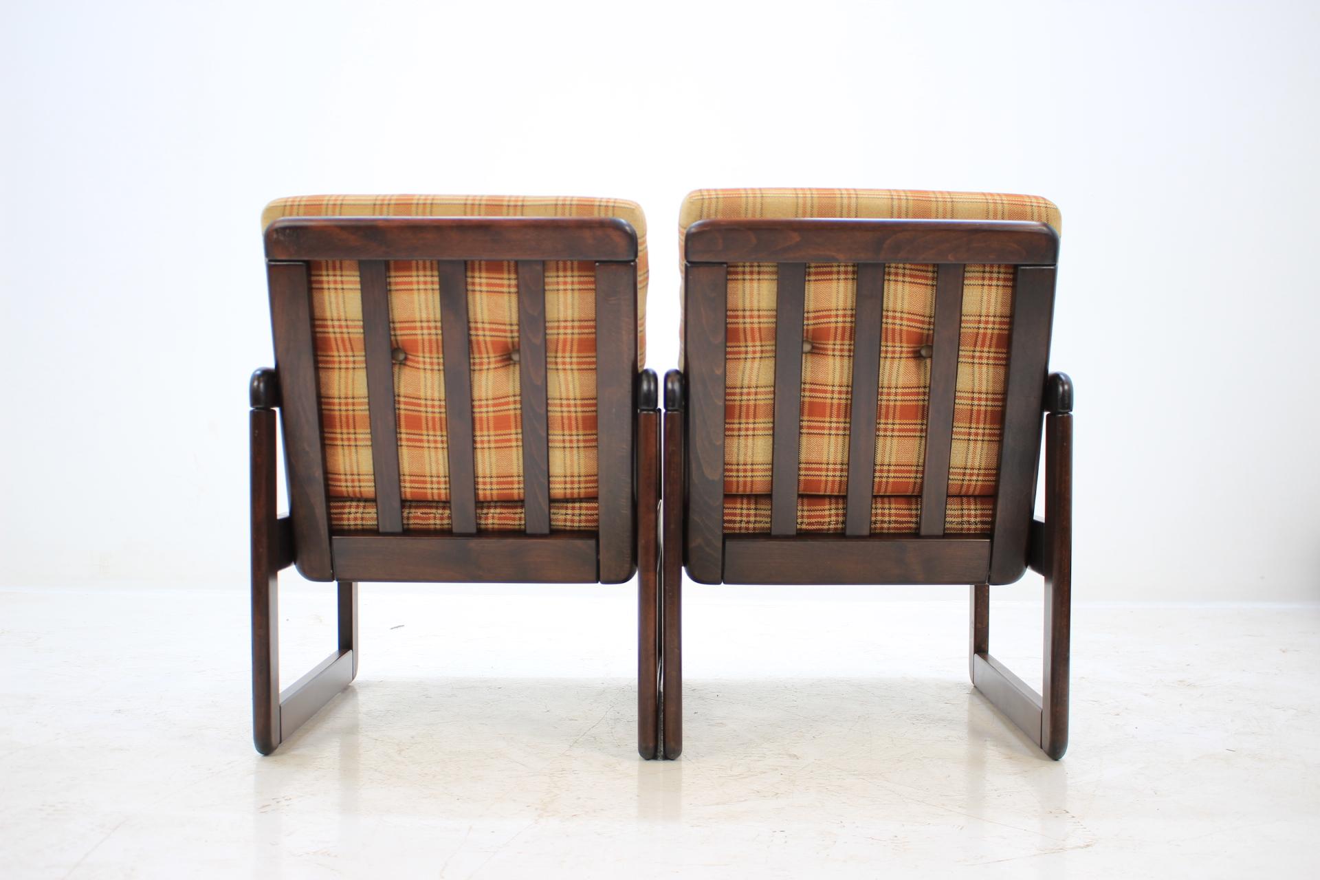 Fabric Midcentury Lounge Chair, Czechoslovakia, 1970s For Sale