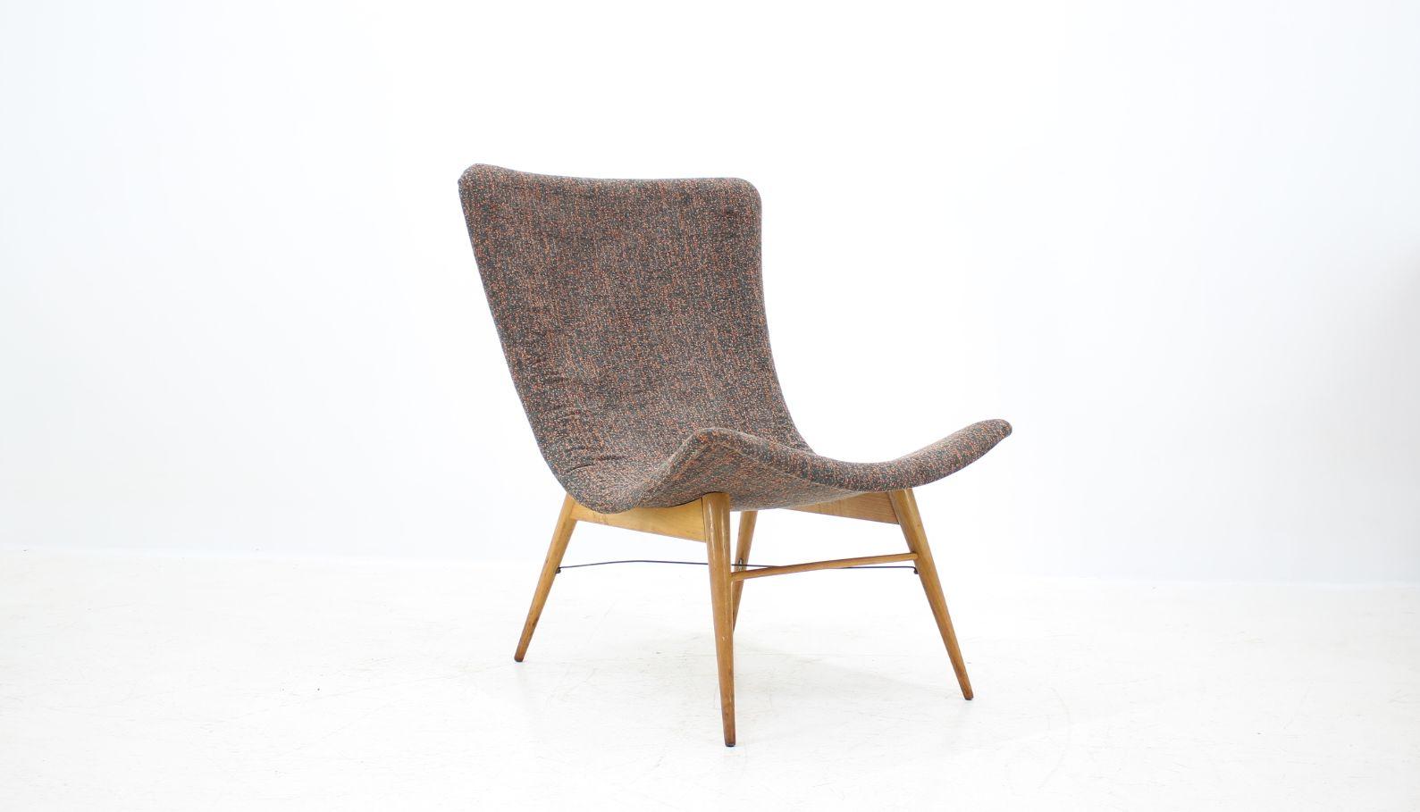 Mid-Century Modern Midcentury Lounge Chair Designed by Miroslav Navratil, 1960s